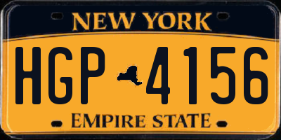 NY license plate HGP4156