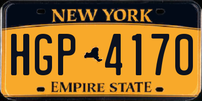 NY license plate HGP4170