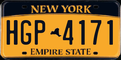 NY license plate HGP4171