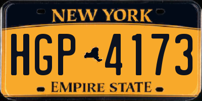 NY license plate HGP4173