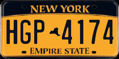 NY license plate HGP4174