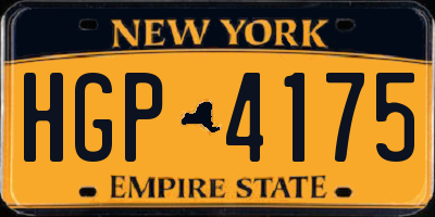 NY license plate HGP4175