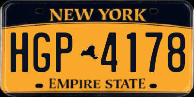 NY license plate HGP4178