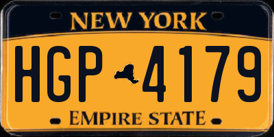 NY license plate HGP4179