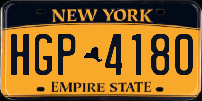 NY license plate HGP4180