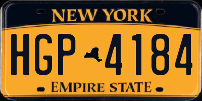 NY license plate HGP4184