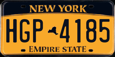 NY license plate HGP4185