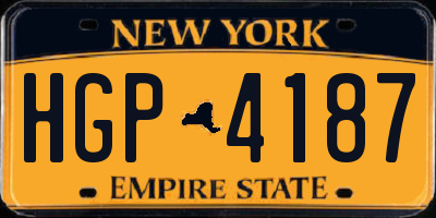 NY license plate HGP4187