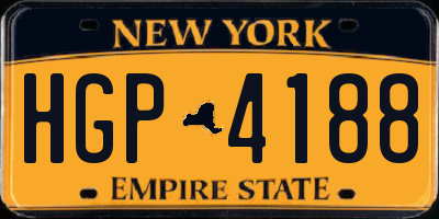 NY license plate HGP4188