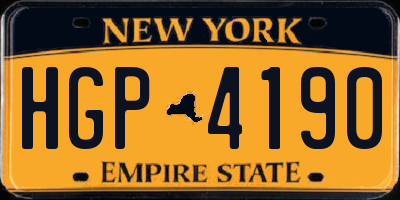 NY license plate HGP4190