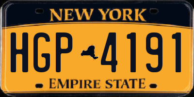 NY license plate HGP4191