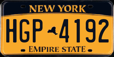 NY license plate HGP4192