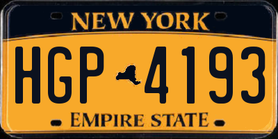 NY license plate HGP4193