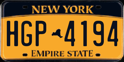 NY license plate HGP4194