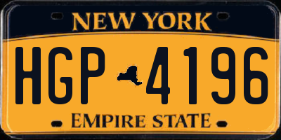 NY license plate HGP4196