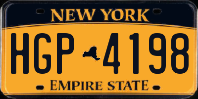 NY license plate HGP4198