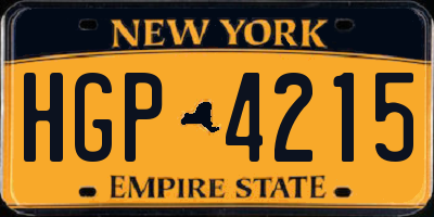 NY license plate HGP4215