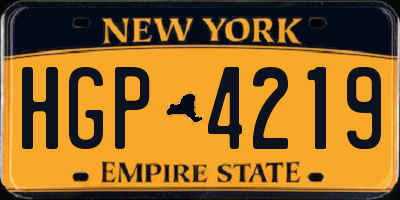 NY license plate HGP4219