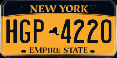 NY license plate HGP4220