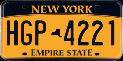 NY license plate HGP4221