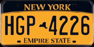 NY license plate HGP4226