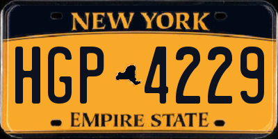 NY license plate HGP4229