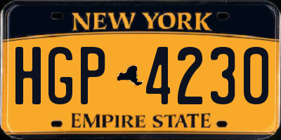 NY license plate HGP4230