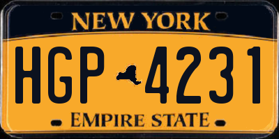 NY license plate HGP4231