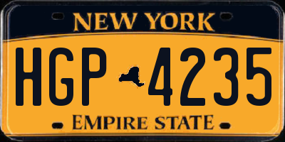 NY license plate HGP4235