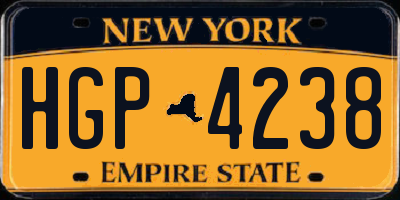 NY license plate HGP4238