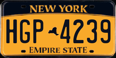 NY license plate HGP4239