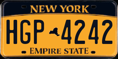 NY license plate HGP4242