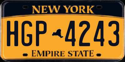 NY license plate HGP4243