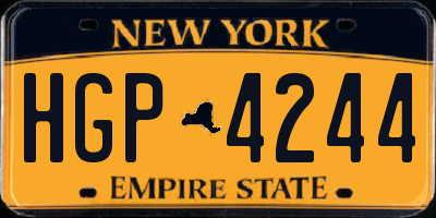 NY license plate HGP4244