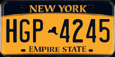 NY license plate HGP4245