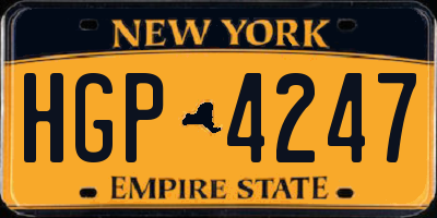 NY license plate HGP4247