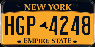 NY license plate HGP4248