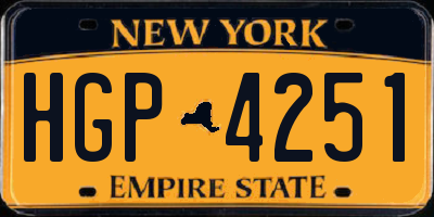 NY license plate HGP4251