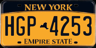 NY license plate HGP4253