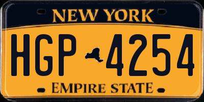 NY license plate HGP4254