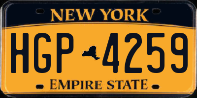 NY license plate HGP4259