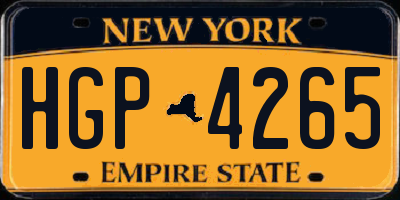 NY license plate HGP4265