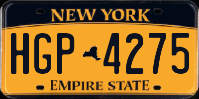 NY license plate HGP4275