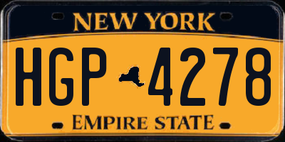 NY license plate HGP4278