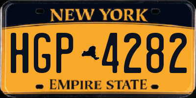 NY license plate HGP4282