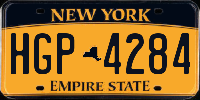 NY license plate HGP4284