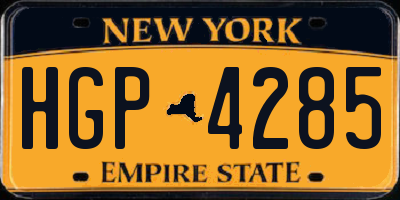 NY license plate HGP4285