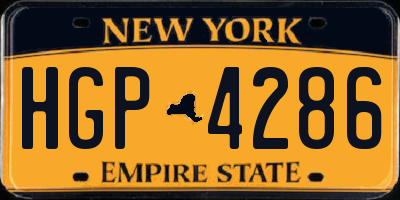 NY license plate HGP4286