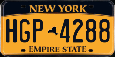 NY license plate HGP4288