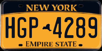 NY license plate HGP4289